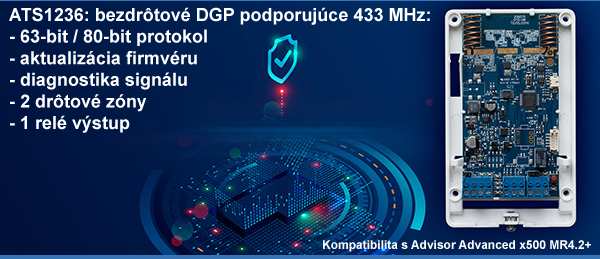 ATS1236: nový bezdrôtový DGP 433 MHz